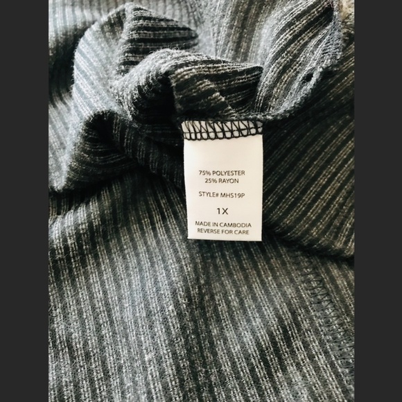 Andree By Unit grey knit top 1X - Picture 4 of 5